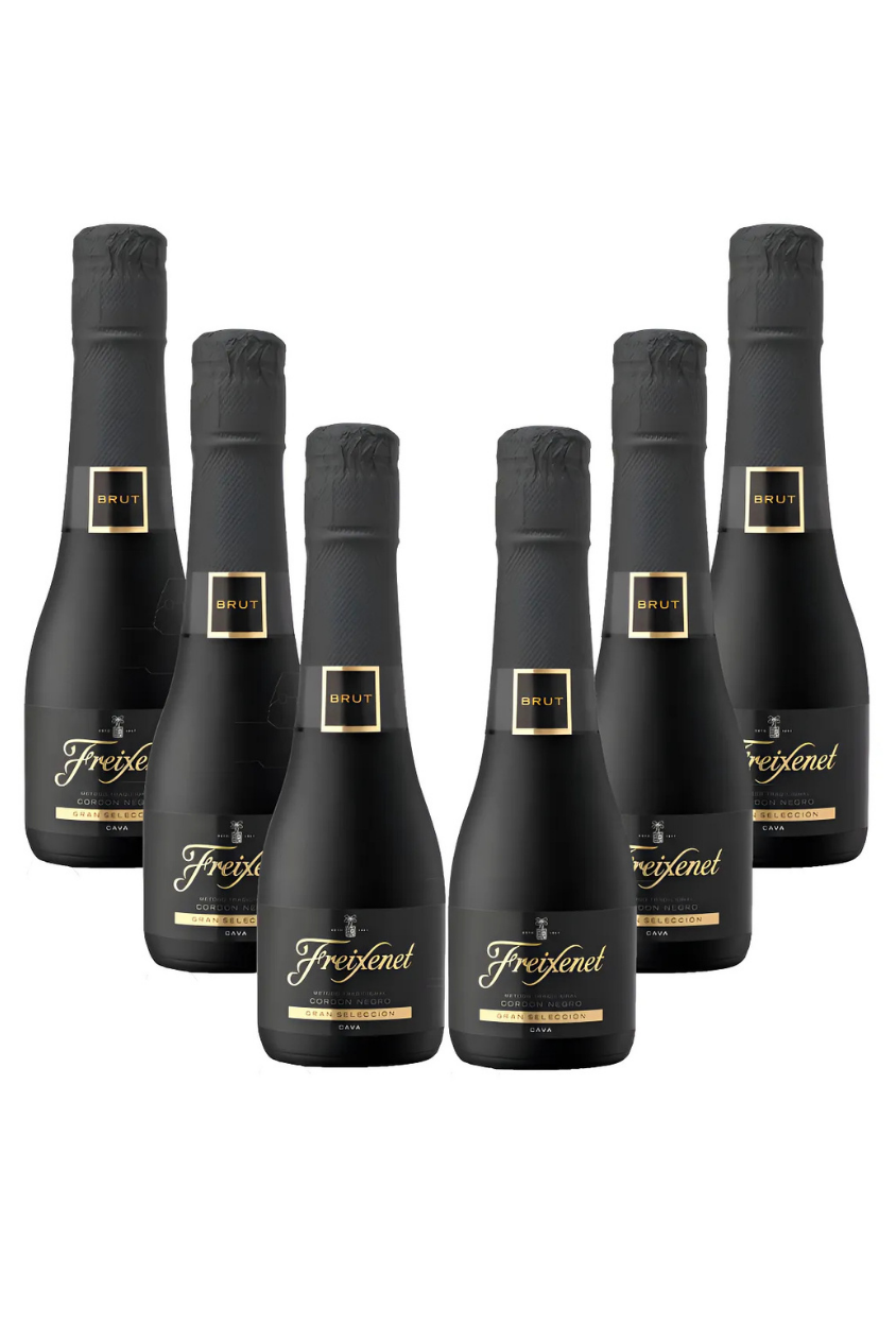 Kit 6 Espumantes Freixenet Mini Cordon Negro 200ml